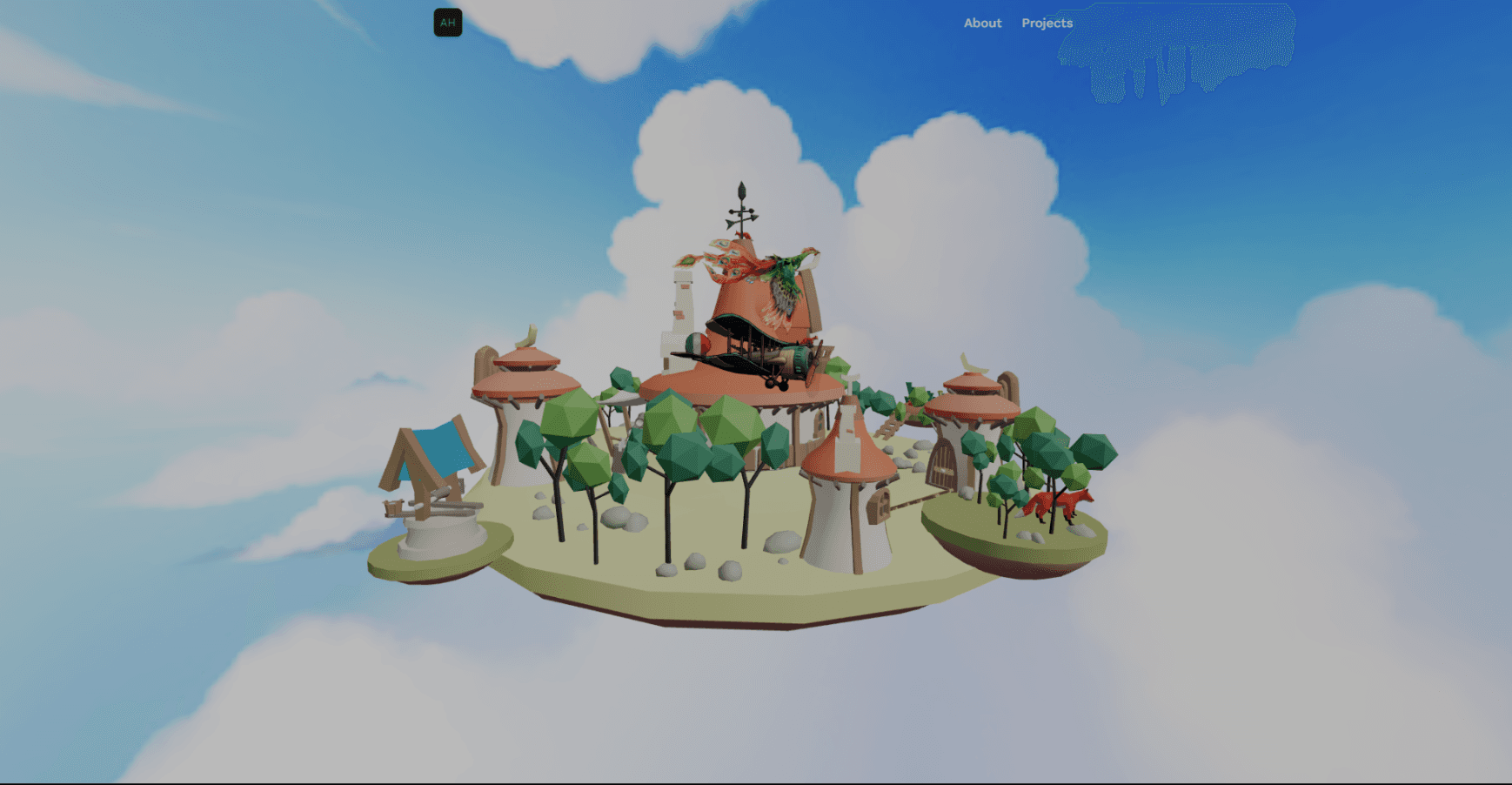 3D Webpage: Animated Floating Island