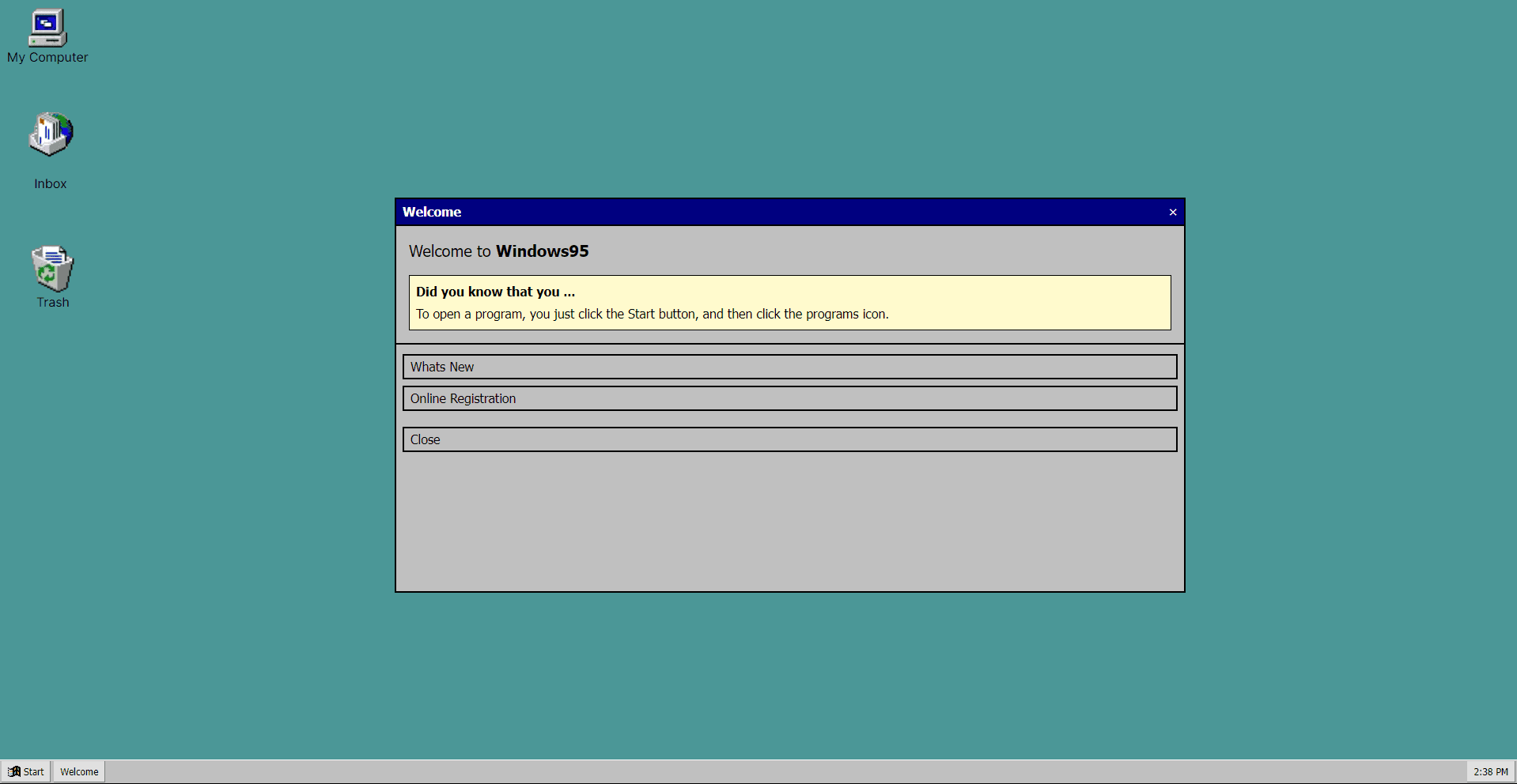 Windows 95 Simulator under development